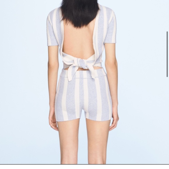 Jacquemus Jacquard Blue Striped SET. TOP size 36 & BOTTOM size 36 small/medium